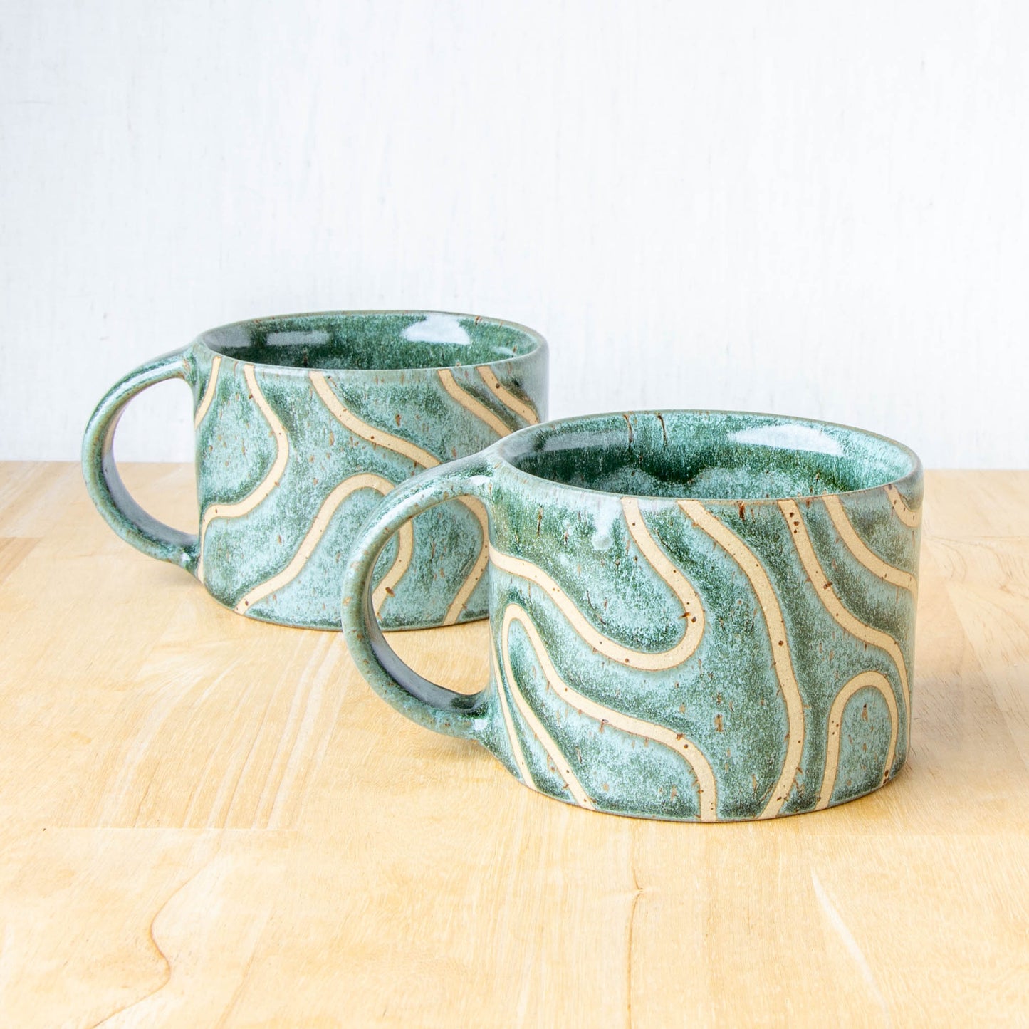 Abstract Topographic Mug Green Stone