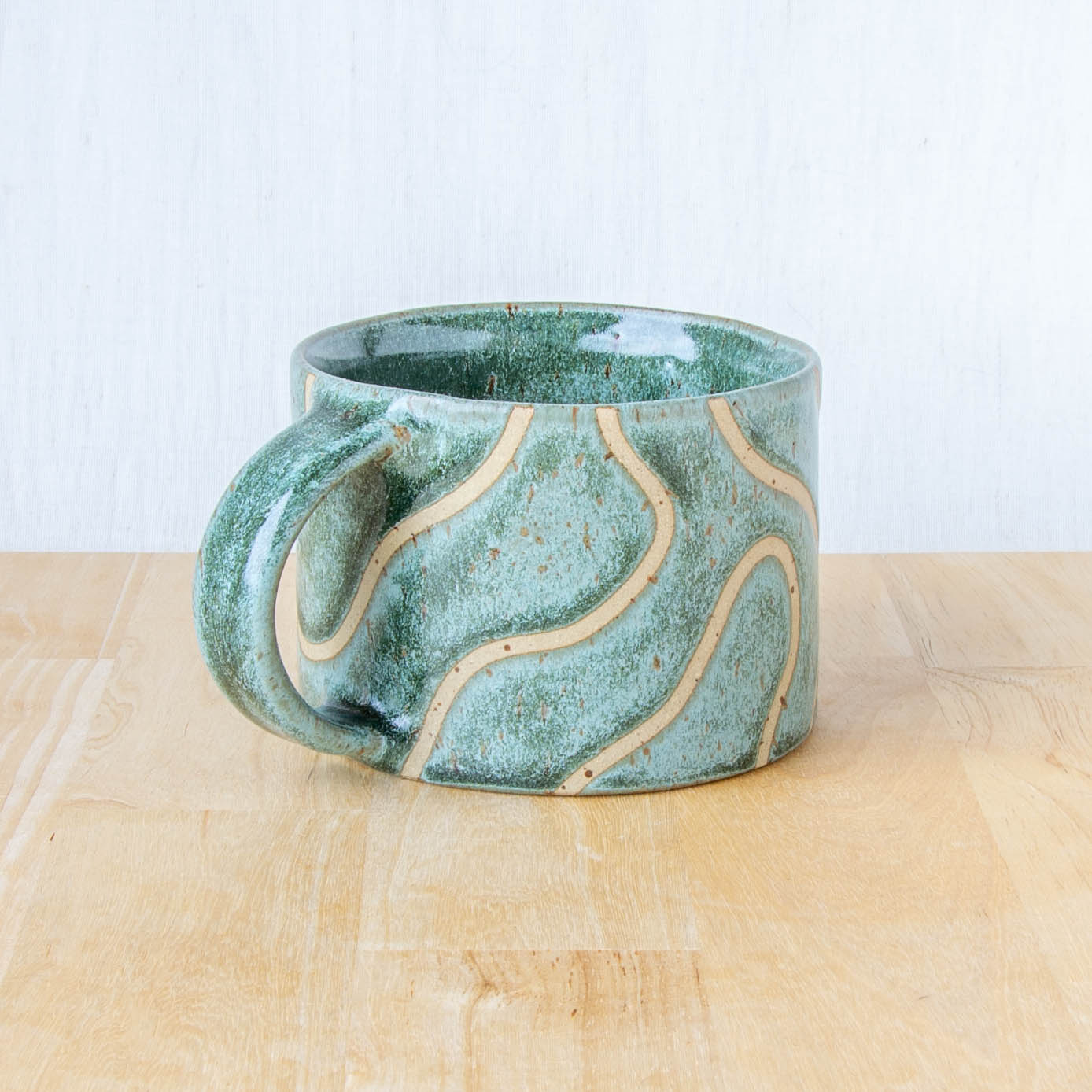 Abstract Topographic Mug Green Stone