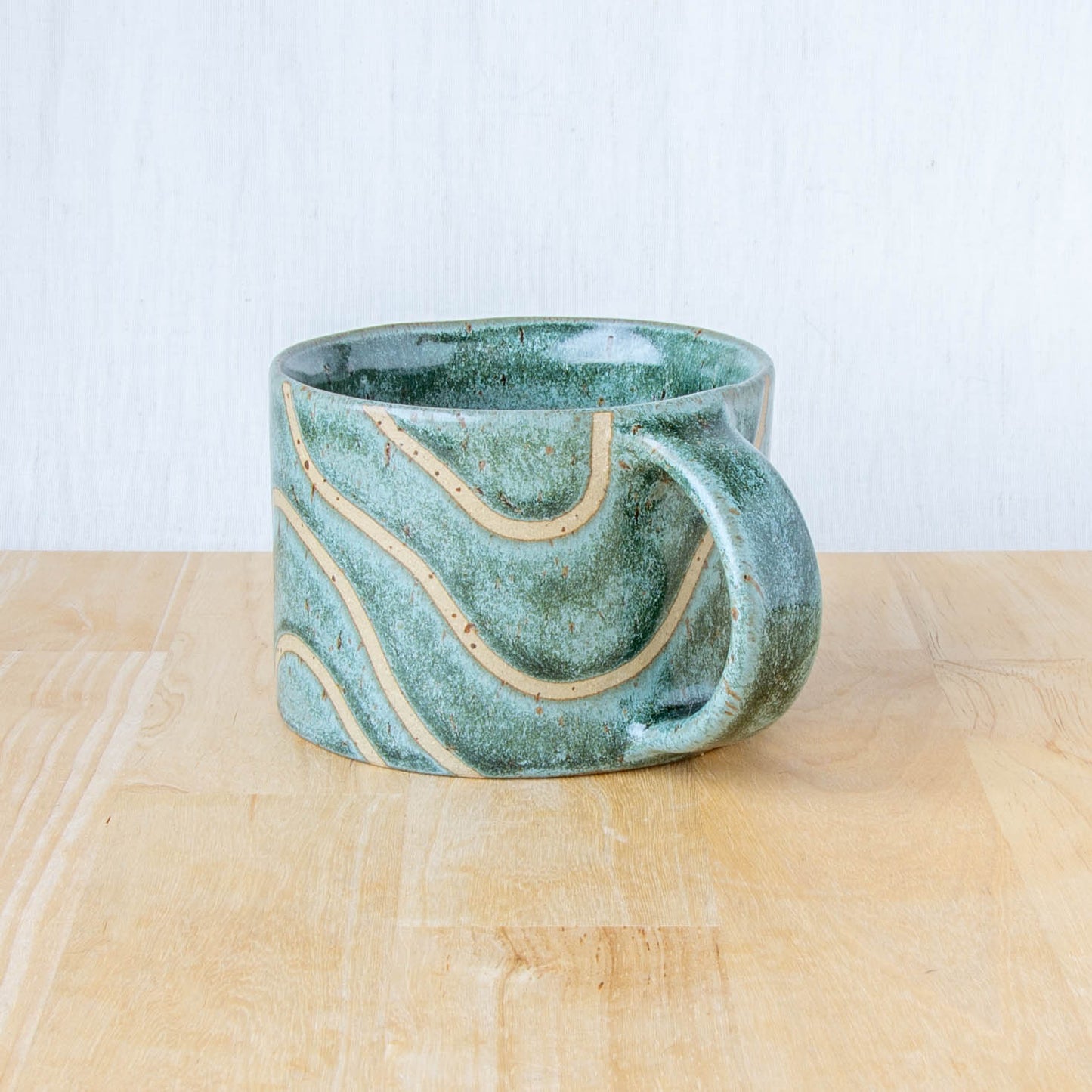 Abstract Topographic Mug Green Stone