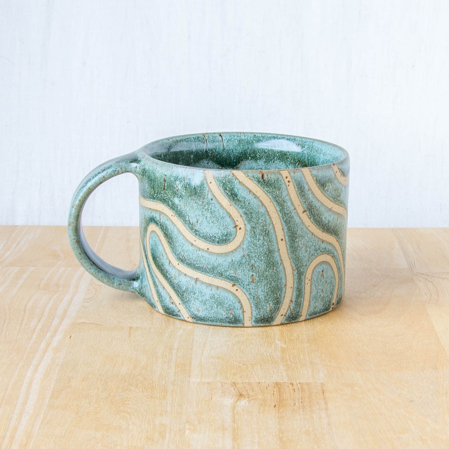 Abstract Topographic Mug Green Stone