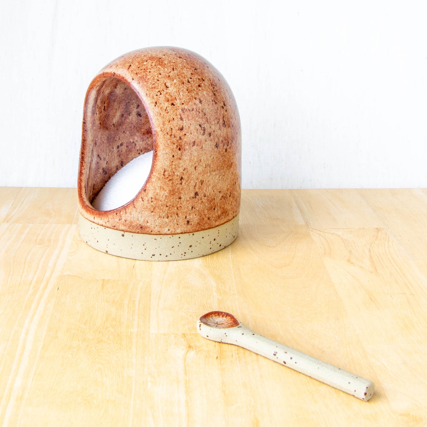 Salt Pig With Spoon Tussock