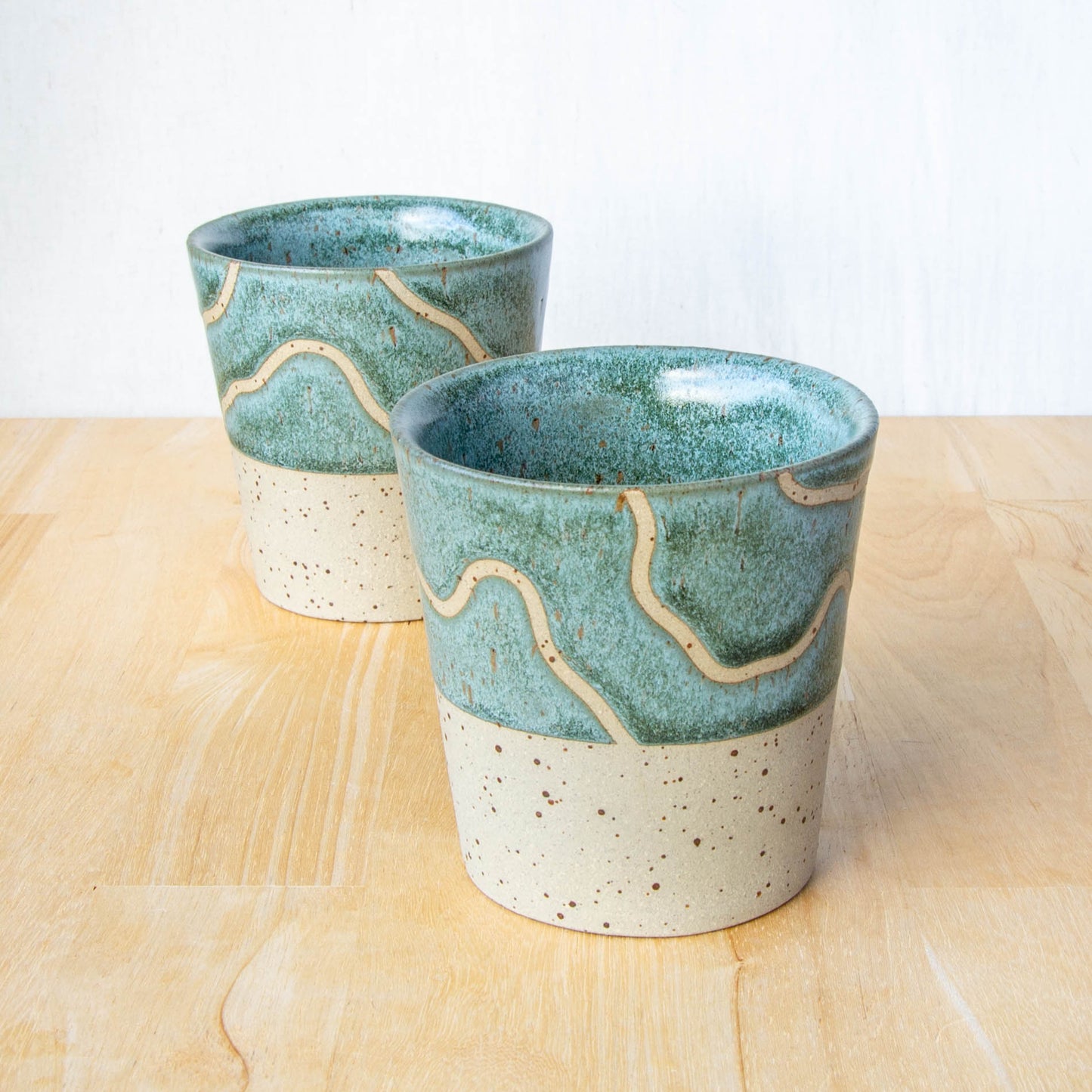 Abstract Topographic Tumbler Green Stone