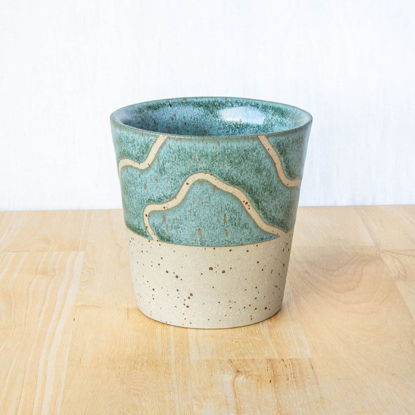 Abstract Topographic Tumbler Green Stone