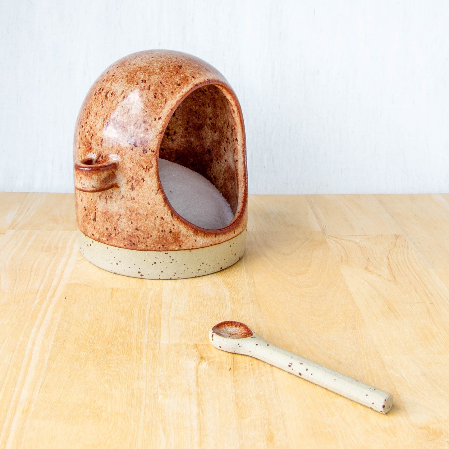 Salt Pig With Spoon Tussock