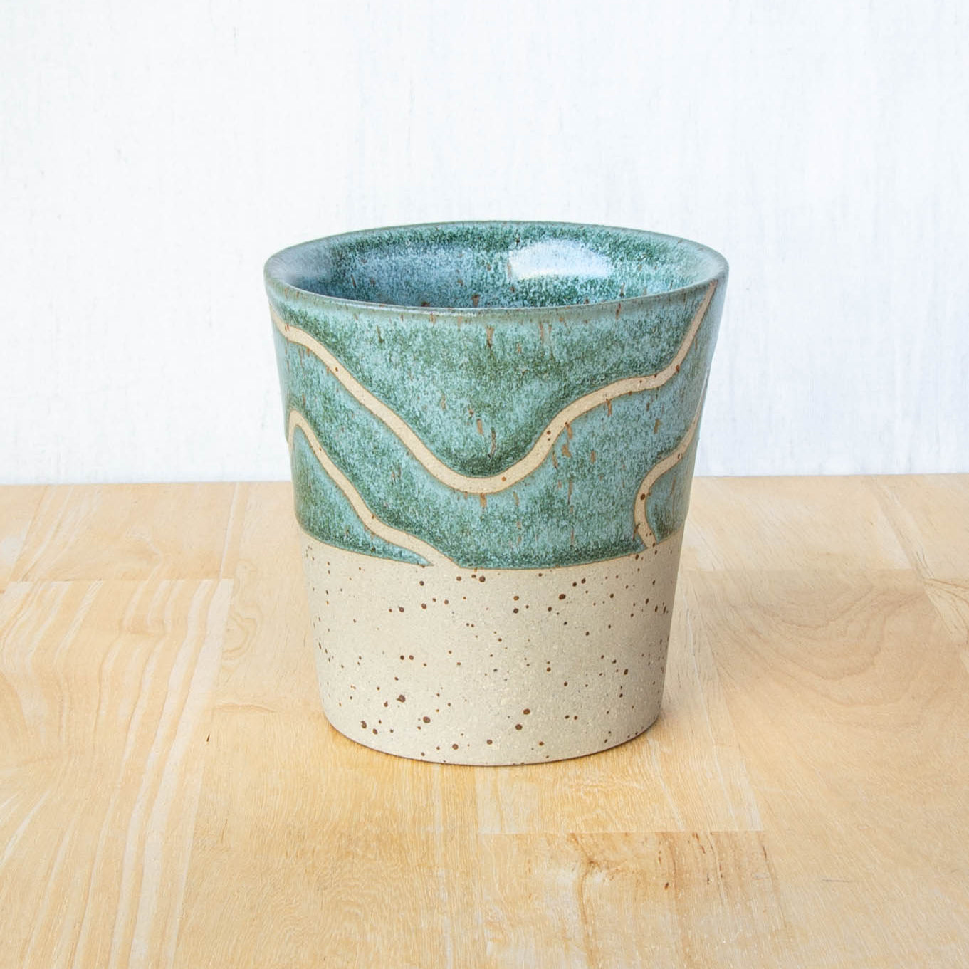 Abstract Topographic Tumbler Green Stone