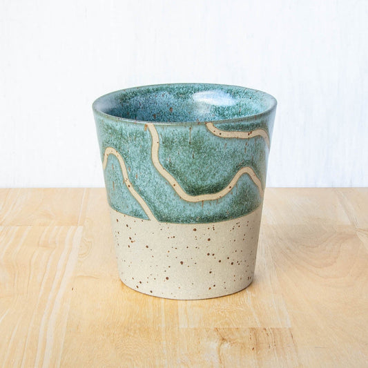 handmade ceramic coffee cup by Land and Line ceramics New Zealand Made pottery