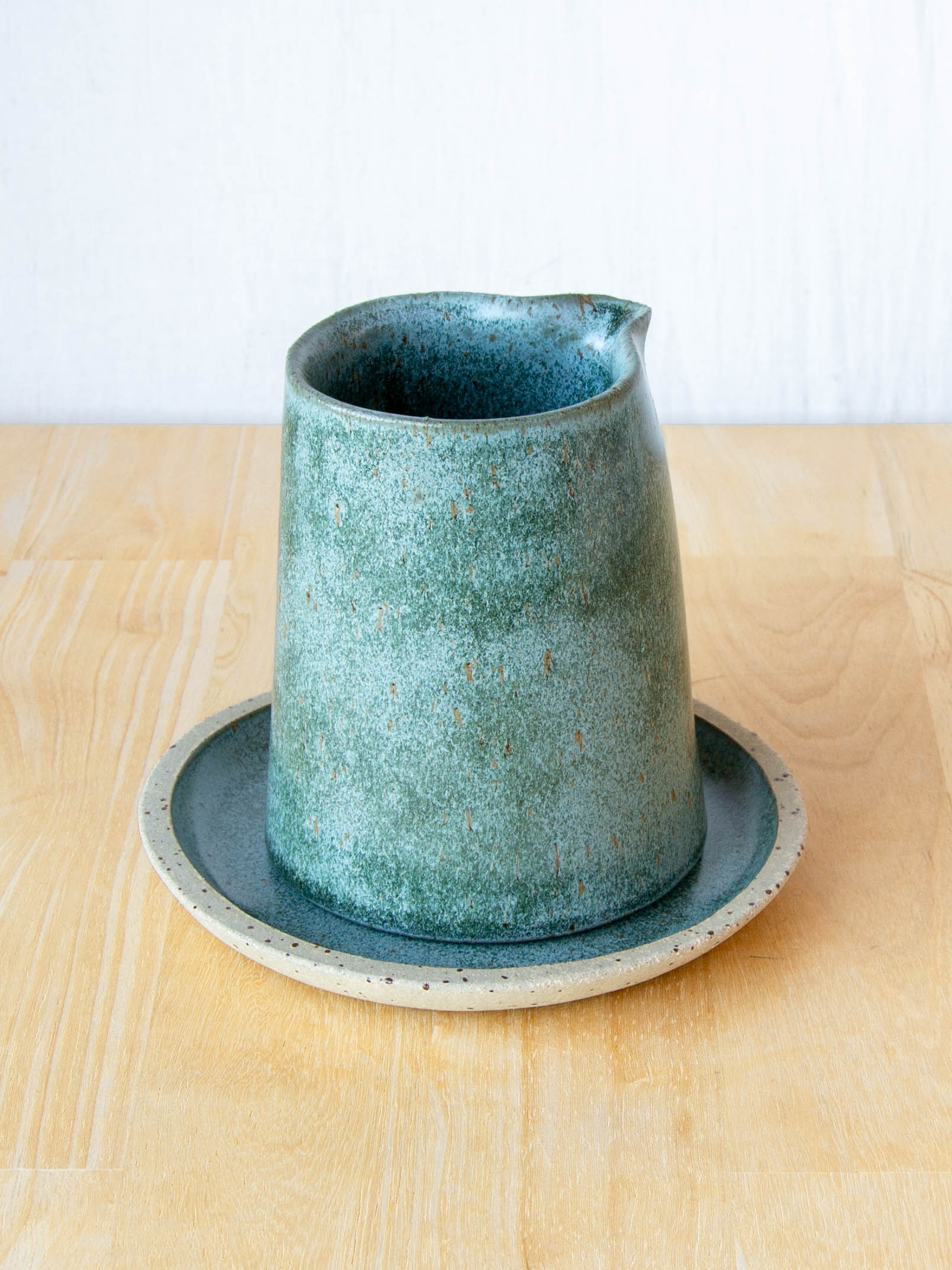 Ceramic milk jug or sake pourer. handmade in New Zealand by Land and Line Ceramics. Modern rustic design with a wabi sabi, japandi style