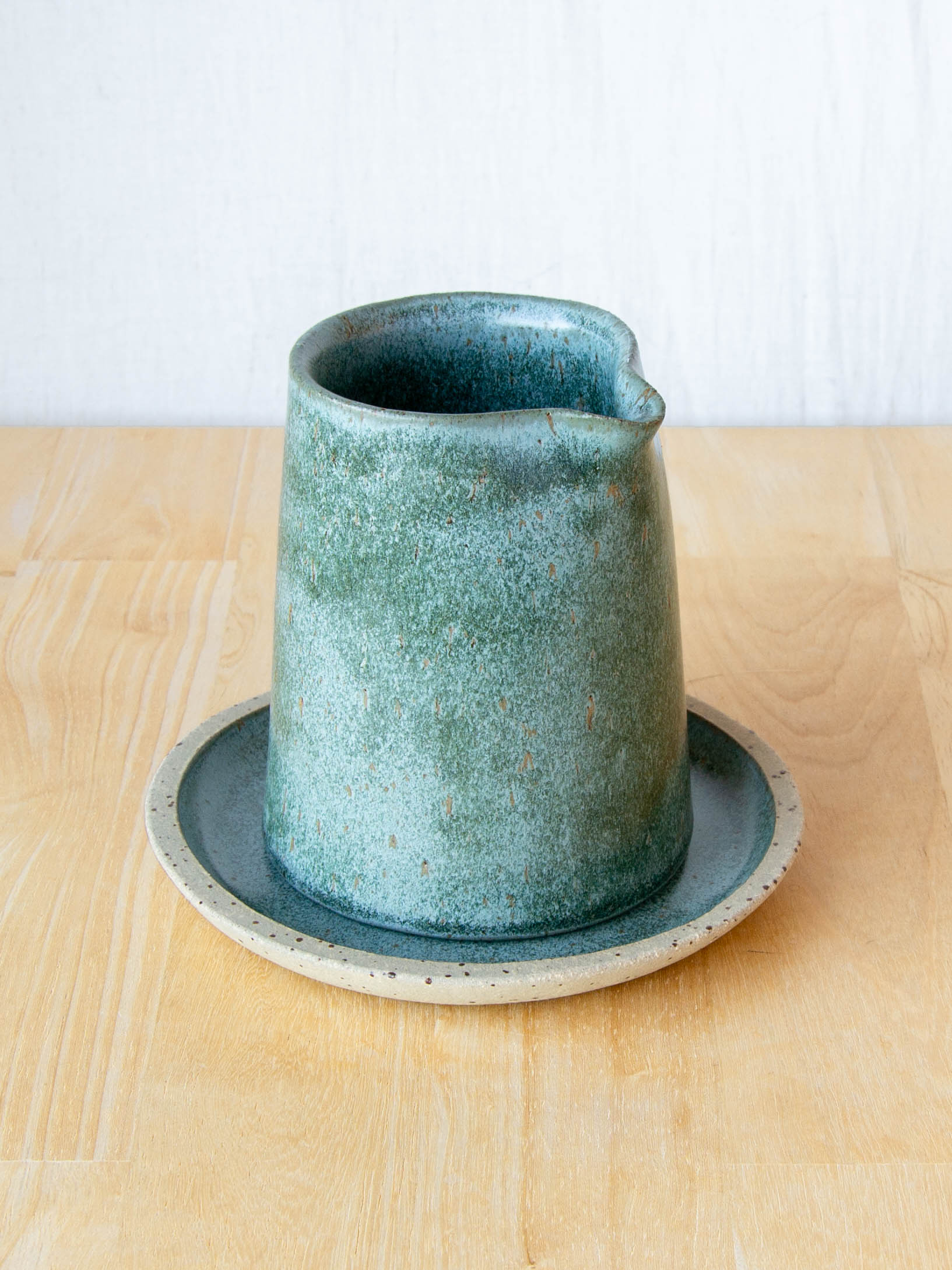 Ceramic milk jug or sake pourer. handmade in New Zealand by Land and Line Ceramics. Modern rustic design with a wabi sabi, japandi style