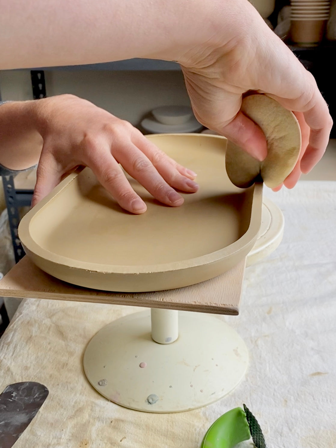 land and line ceramics handmade plate pottery process new zealand pottery 