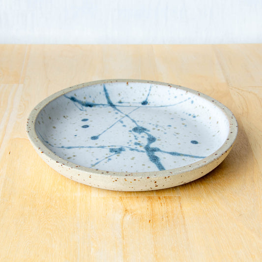 small plate handmade soap dish trinket dish olive bowl jewellery dish rustic white splatter design