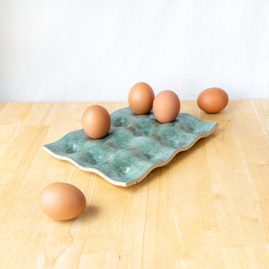 Egg Tray Dozen Green Stone