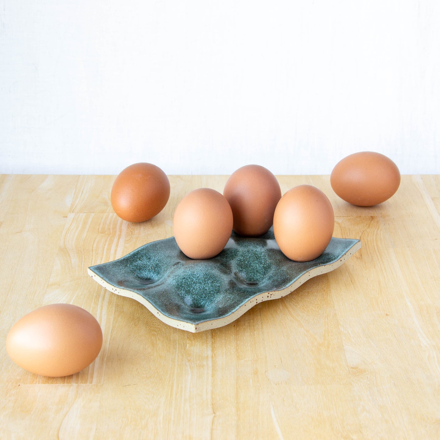 Egg Tray Half Dozen Green Stone