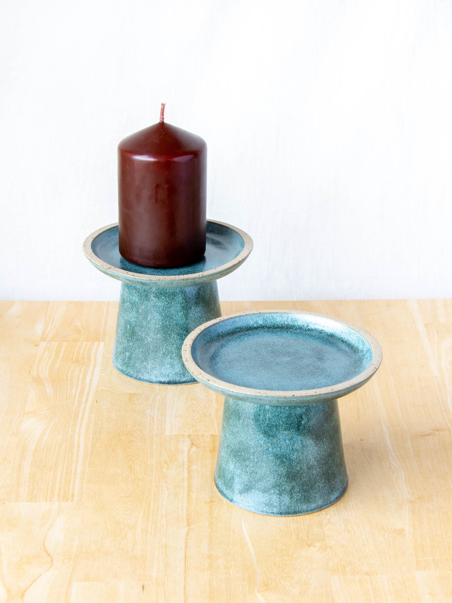 Pillar Candle Stand Green Stone