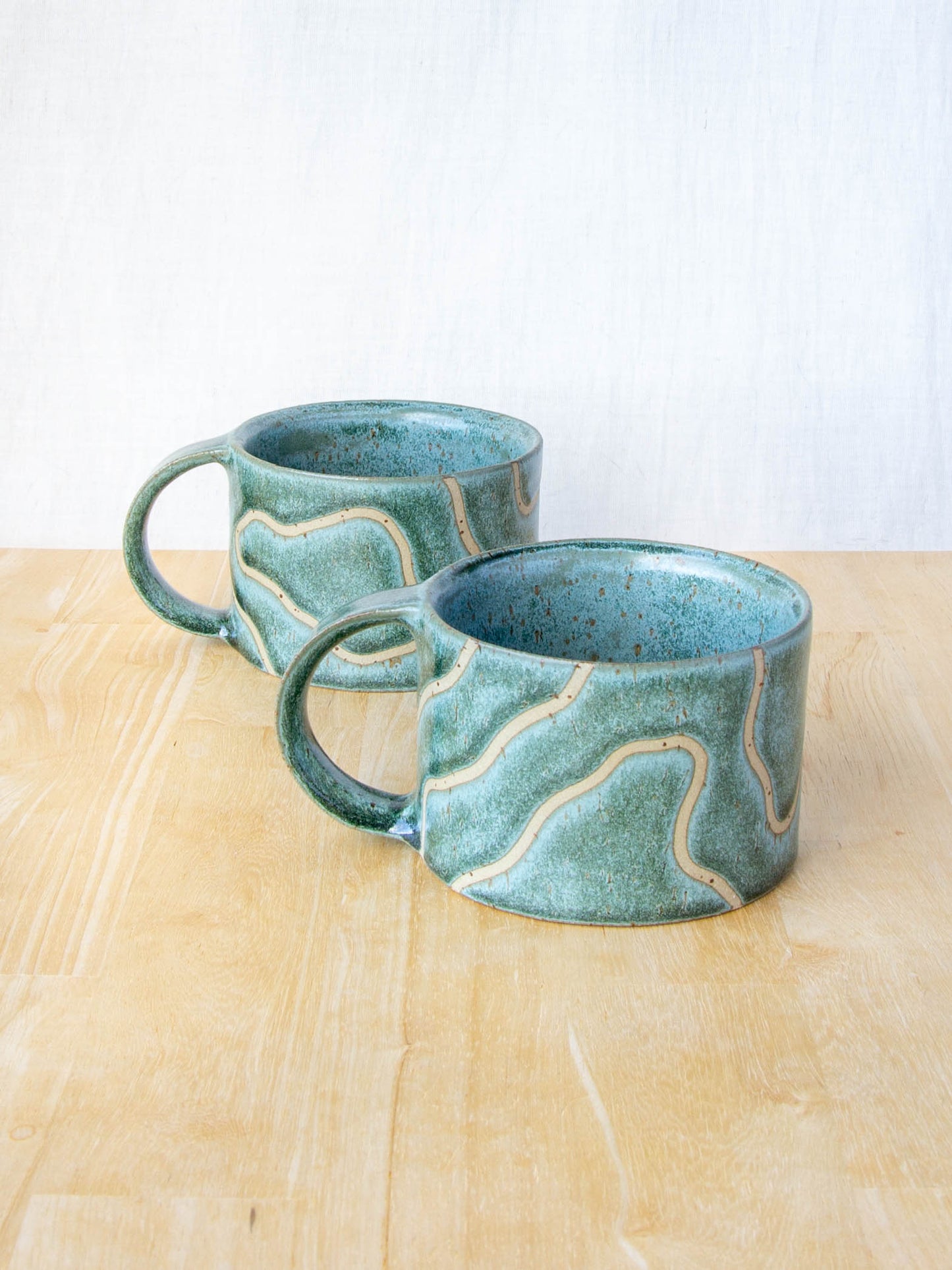 Abstract Topographic Mug Green Stone