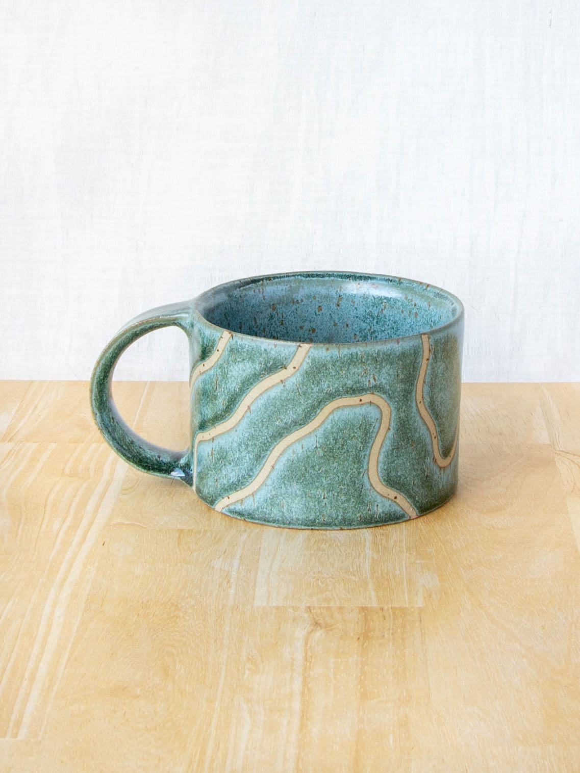 Abstract Topographic Mug Green Stone