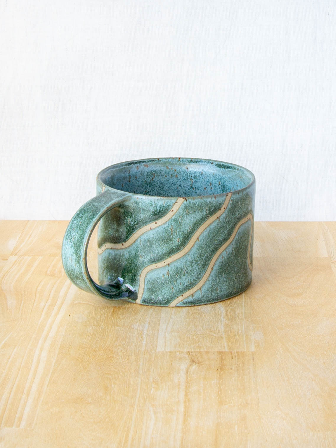 Abstract Topographic Mug Green Stone