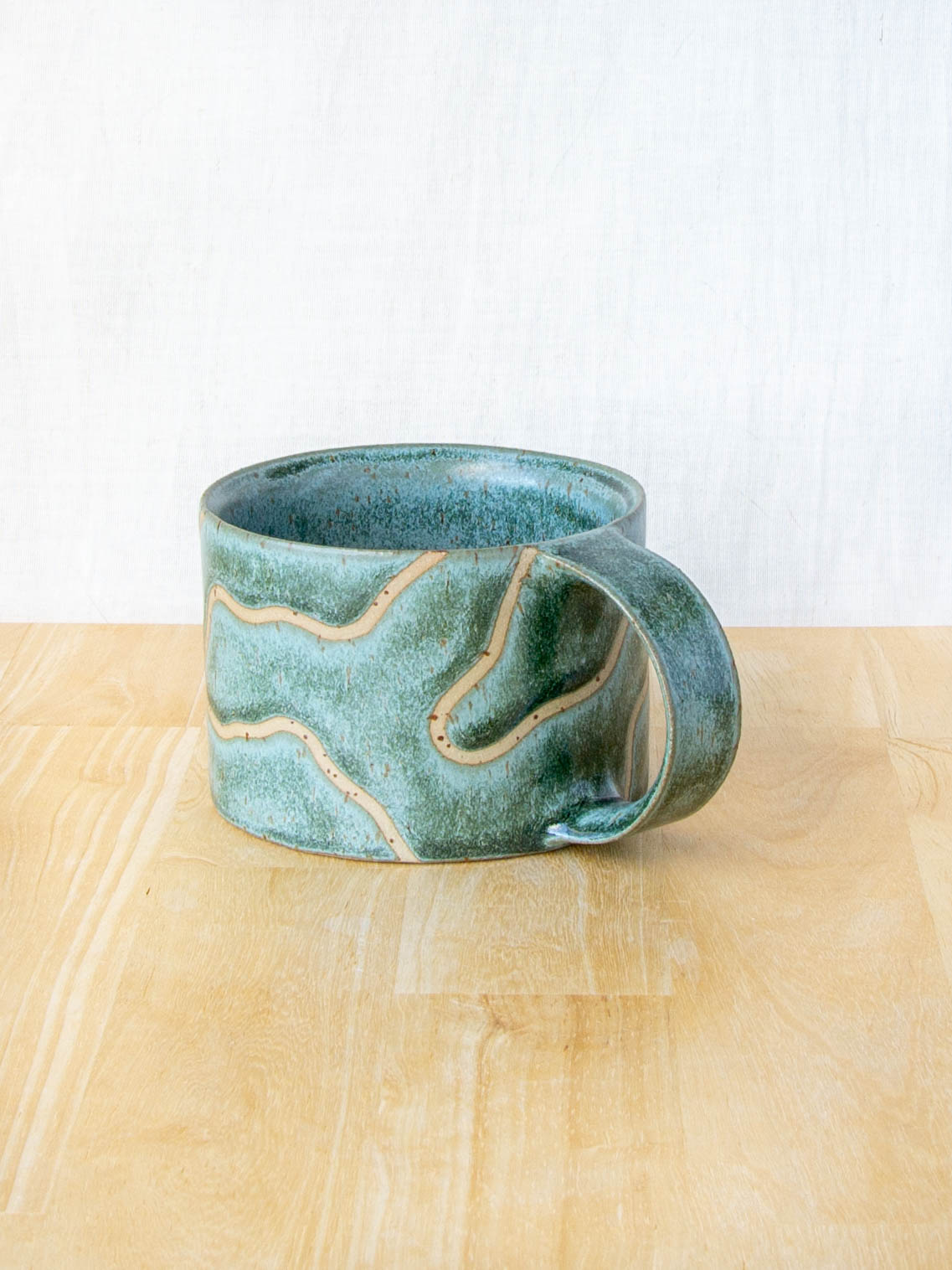 Abstract Topographic Mug Green Stone