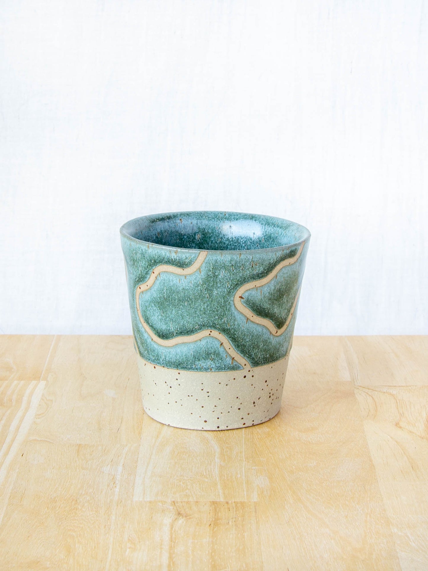 Abstract Topographic Tumbler Green Stone