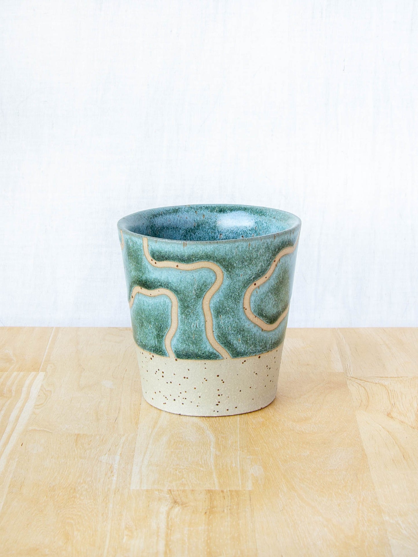 Abstract Topographic Tumbler Green Stone
