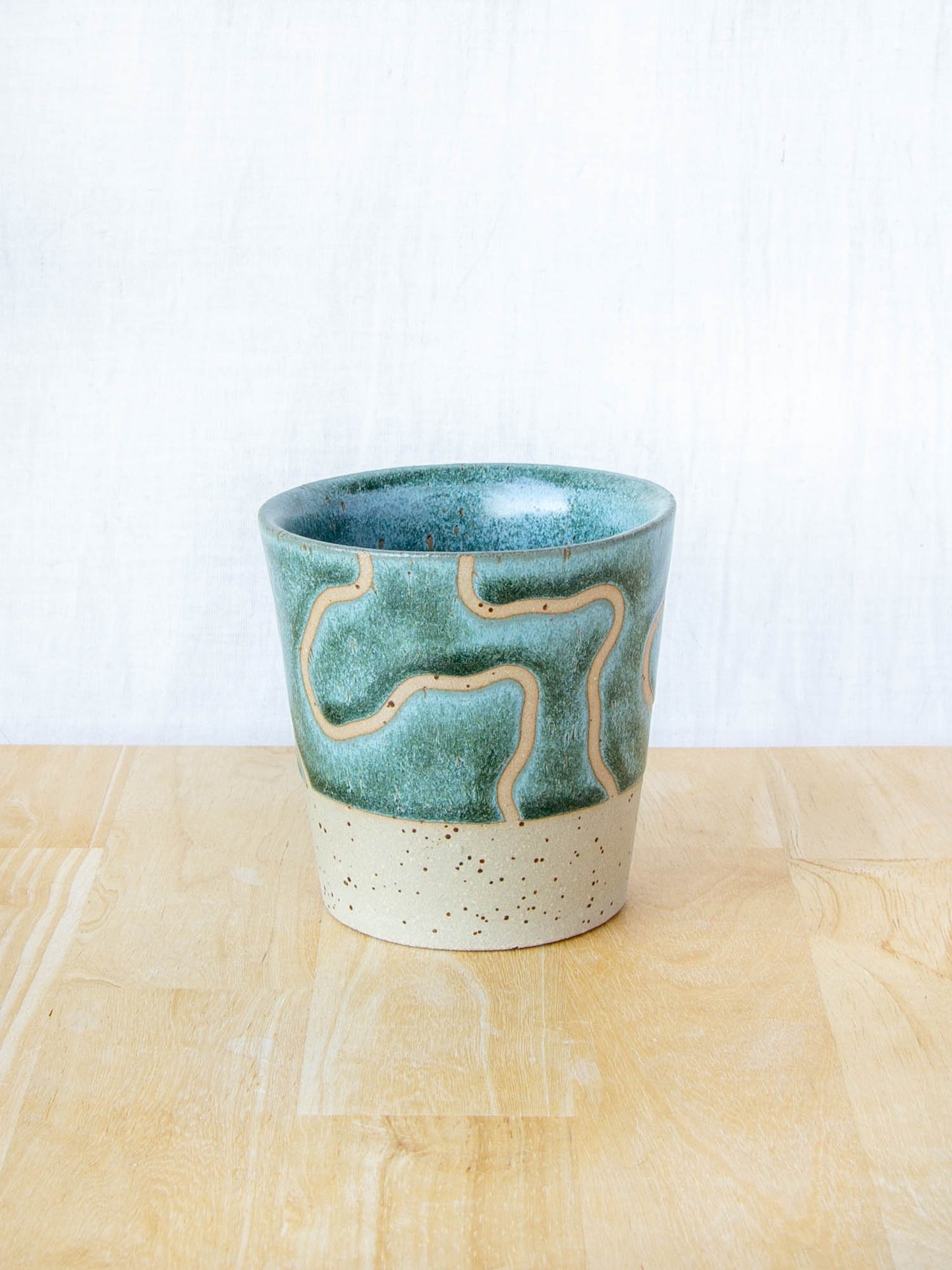 Abstract Topographic Tumbler Green Stone