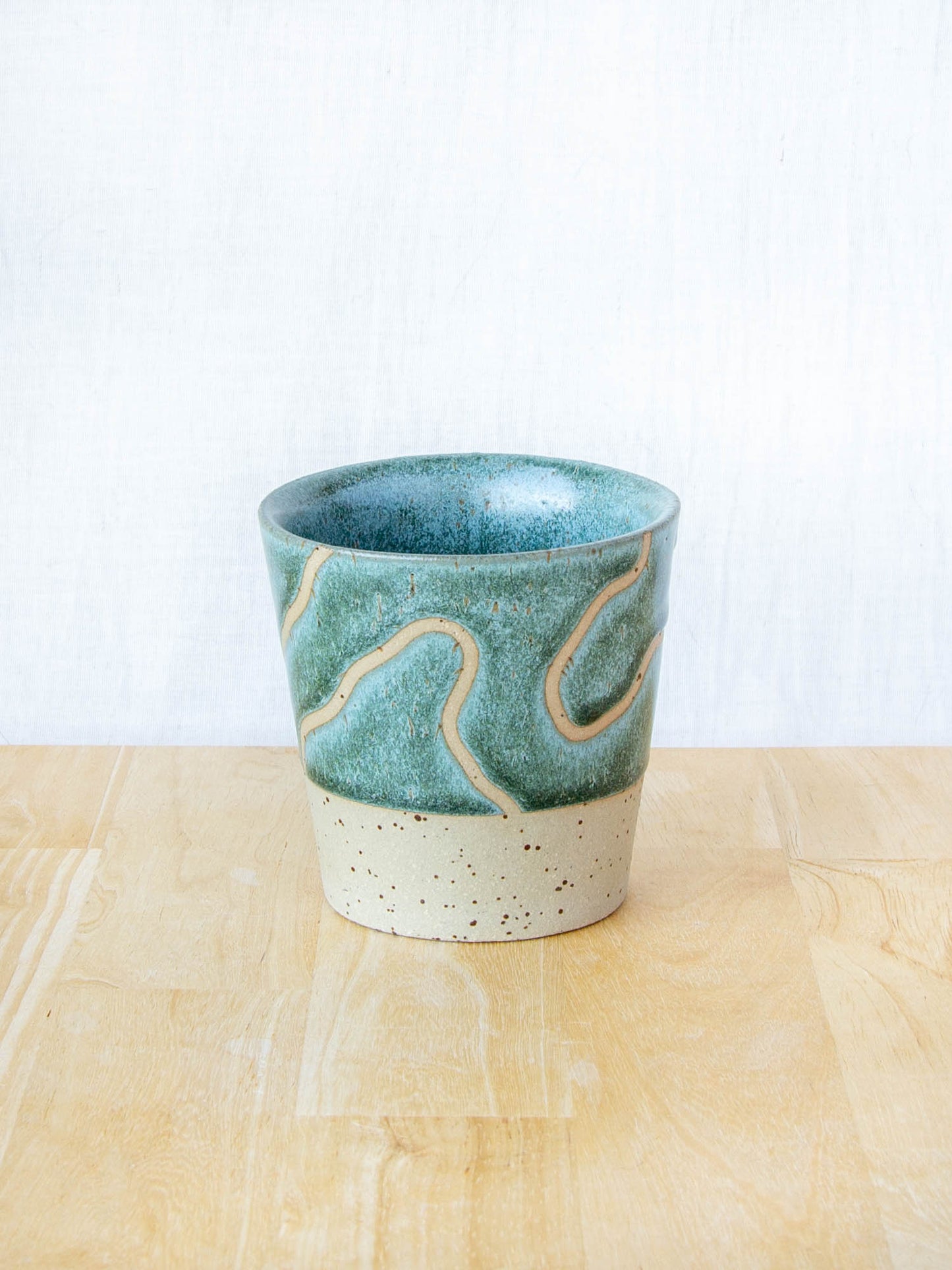Abstract Topographic Tumbler Green Stone