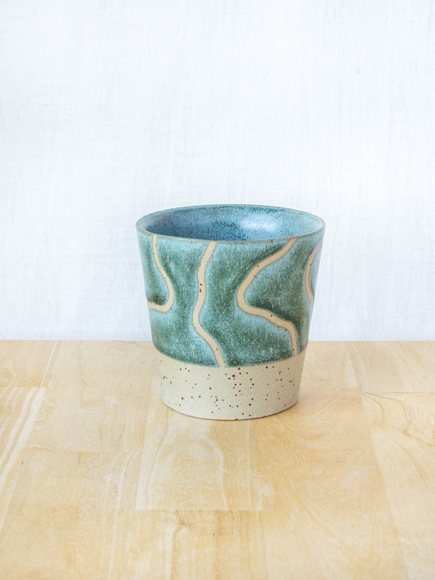 Abstract Topographic Tumbler Green Stone