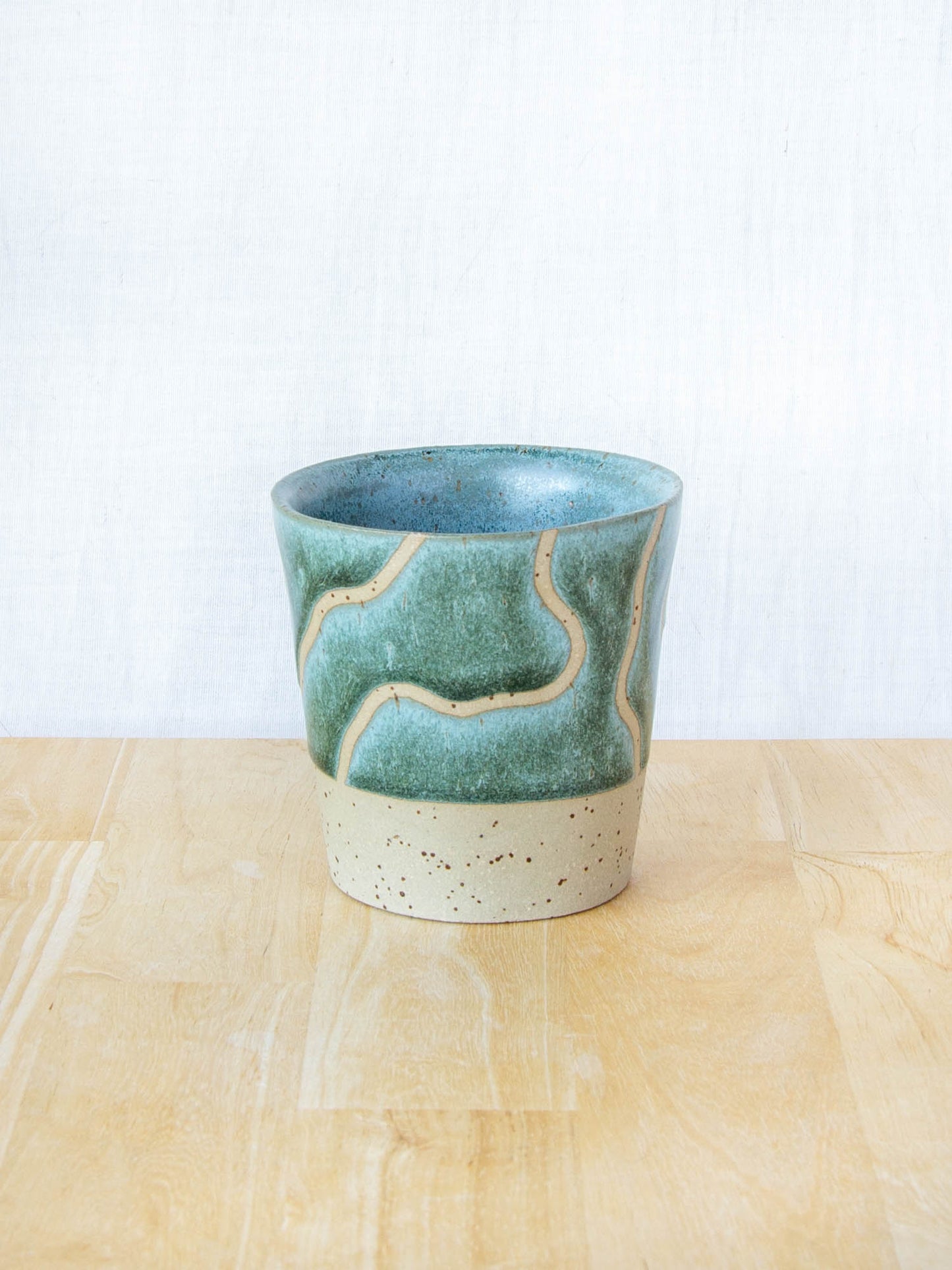 Abstract Topographic Tumbler Green Stone