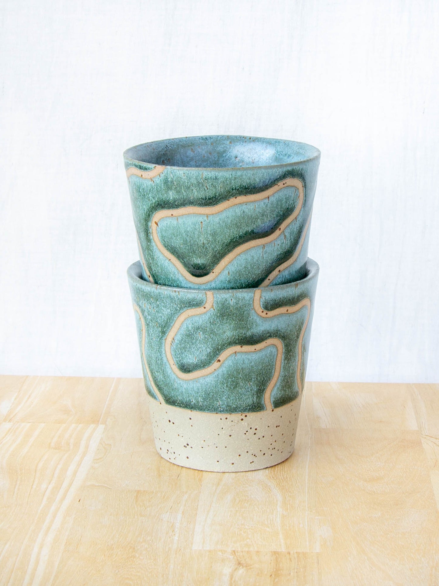 Abstract Topographic Tumbler Green Stone