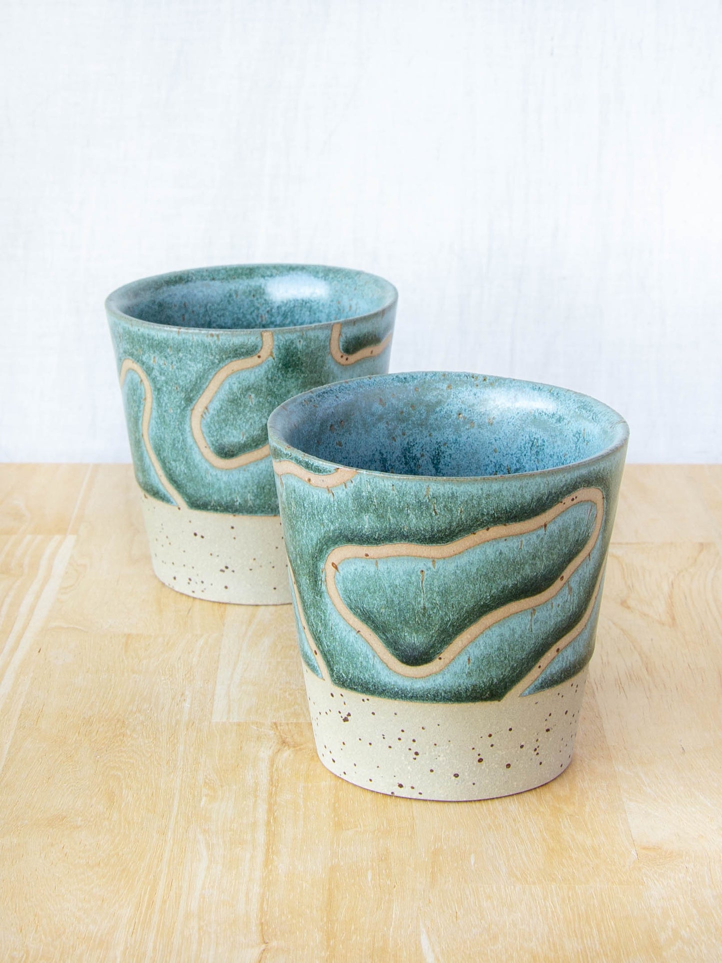 Abstract Topographic Tumbler Green Stone