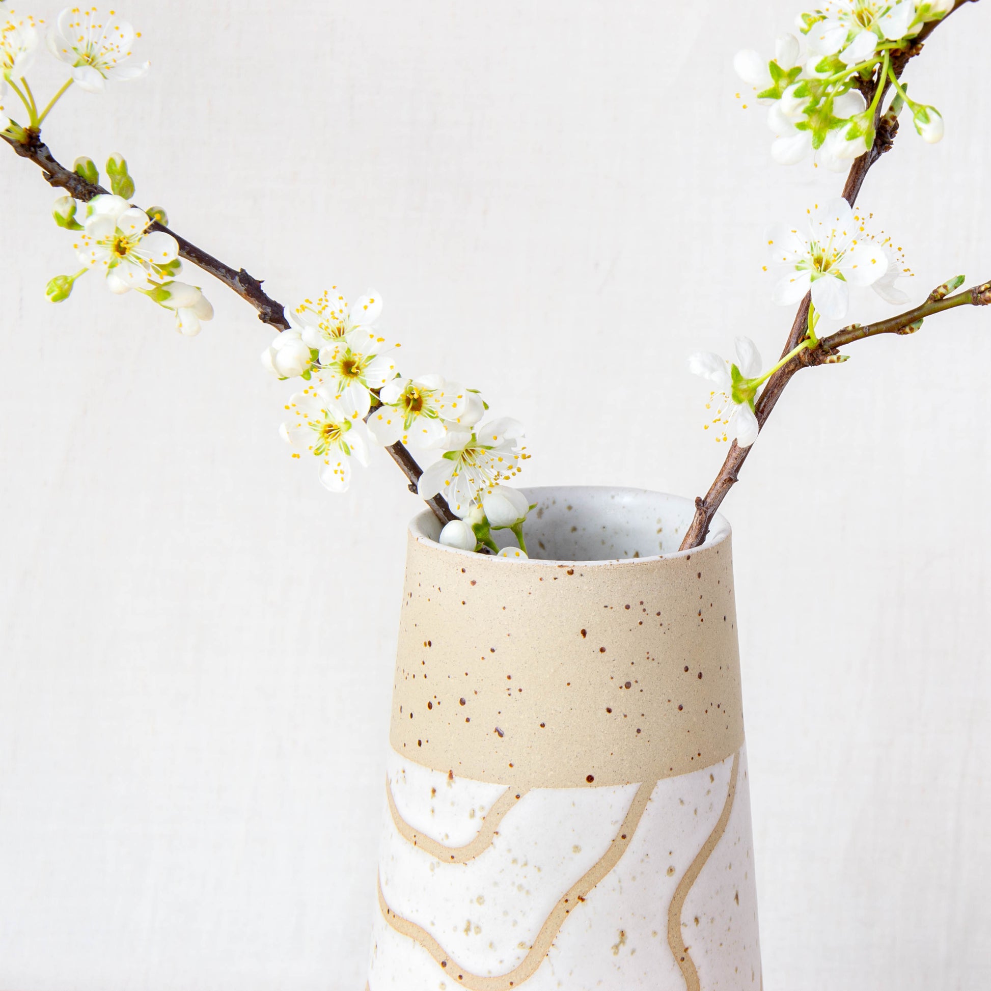 Handmade ceramic vase by land and line ceramics New Zealand made pottery topographic map inspired art