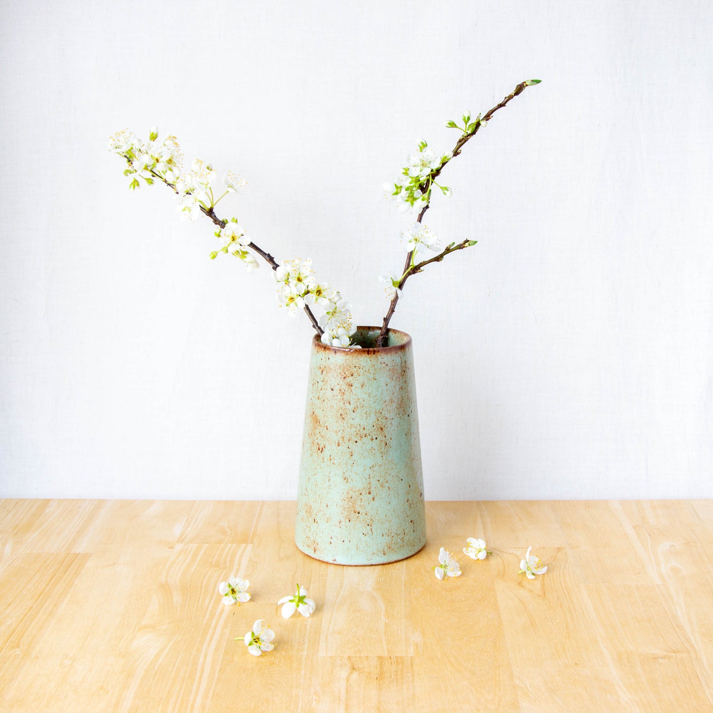 Handmade ceramic vase by land and line ceramics New Zealand made pottery