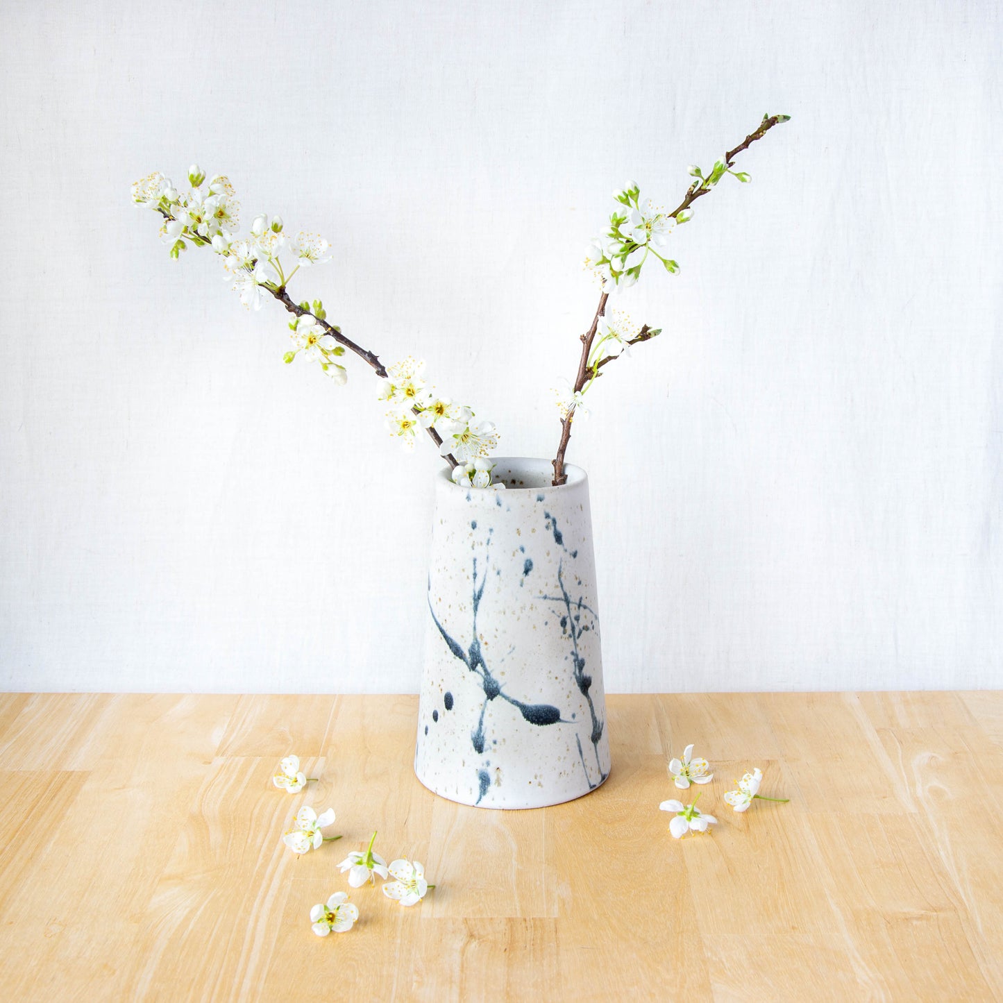 Handmade ceramic vase by land and line ceramics New Zealand made pottery