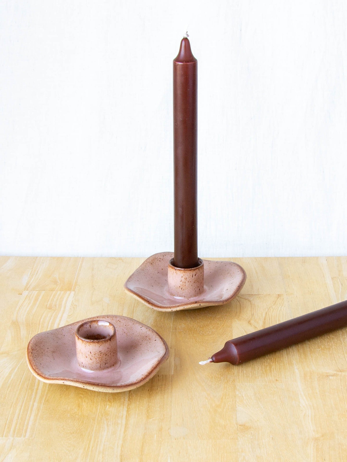 Organic Shaped Candle Holder Pair Blossom